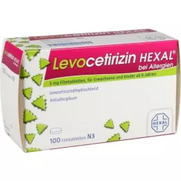 LEVOCETIRIZIN HEXAL för allergier 5 mg filmdragerade tabletter, 100 st