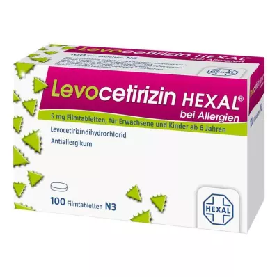 Levocetirizine Hexal för allergier 5 mg filmdragerade tabletter, 100 st Levocetirizine Hexal för allergier 5 mg filmdragerade tabletter, 100 st