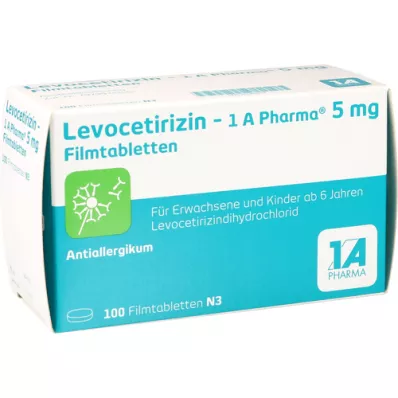 LEVOCETIRIZIN-1A Pharma 5 mg filmdragerade tabletter, 100 kapslar