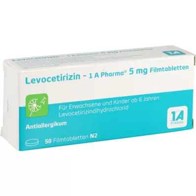LEVOCETIRIZIN-1A Pharma 5 mg filmdragerade tabletter, 50 st