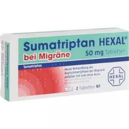 SUMATRIPTAN HEXAL för migrän 50 mg tabletter, 2 st