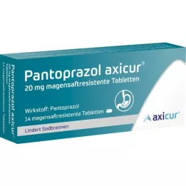 PANTOPRAZOL axicur 20 mg enterotabletter, 14 st