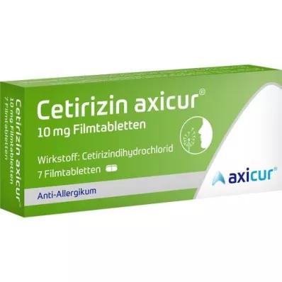 CETIRIZIN axicur 10 mg filmdragerade tabletter, 7 st