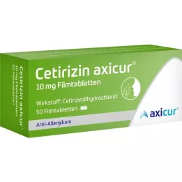 CETIRIZIN axicur 10 mg filmdragerade tabletter, 50 st