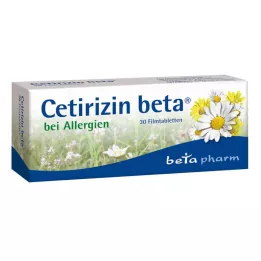 Cetirizine beta filmdragerade tabletter för allergier, 30 st