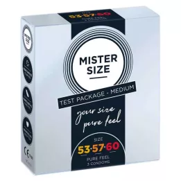 MISTER Storlek provförpackning 53-57-60 kondomer, 3 st