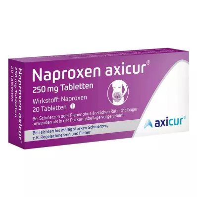 NAPROXEN axicur 250 mg tabletter, 20 st