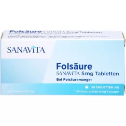 FOLSÄURE SANAVITA 5 mg tabletter, 20 st