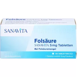 FOLSÄURE SANAVITA 5 mg tabletter, 50 st