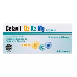 CEFAVIT D3 K2 Mg 2 000 I.U. hårda kapslar, 100 st