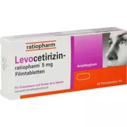 LEVOCETIRIZIN-ratiopharm 5 mg filmdragerade tabletter, 20 st