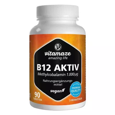 B12 AKTIV 1 000 µg veganska tabletter, 90 st