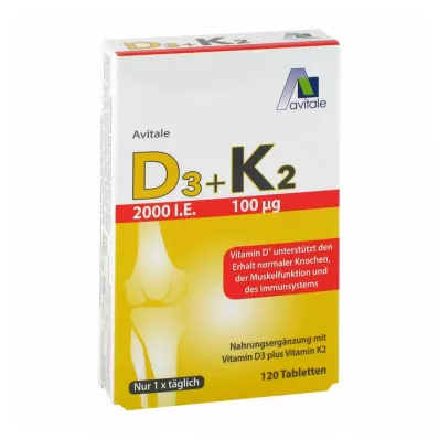 Vitamin D3+K2 2000 I.E., 120 st