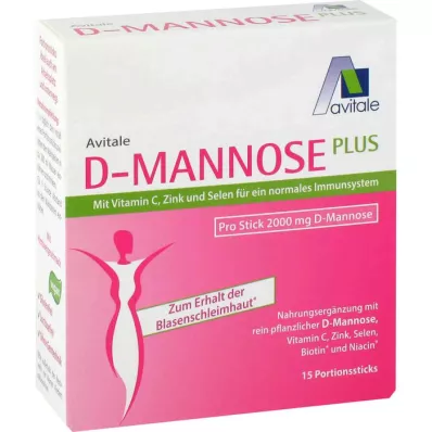 D-MANNOSE PLUS 2000 mg Sticks med vitaminer och mineraler, 15X2,47 g