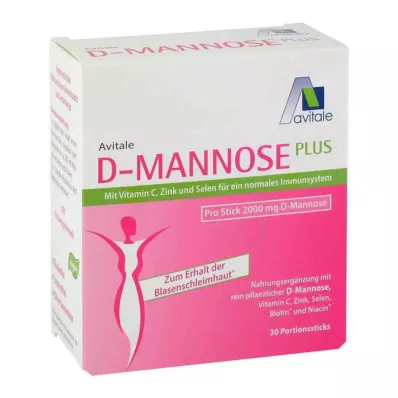 D-MANNOSE PLUS 2000 mg Sticks med vitaminer och mineraler, 30X2,47 g D-MANNOSE PLUS 2000 mg Sticks med vitaminer och mineraler, 30X2,47 g