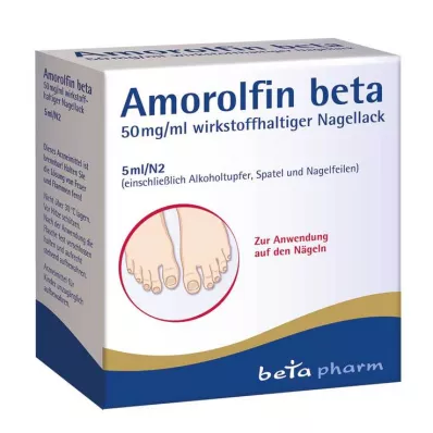 AMOROLFIN beta 50 mg/ml nagellack innehållande aktiv substans, 5 ml