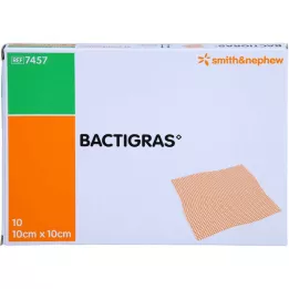 BACTIGRAS antiseptisk paraffinbinda 10x10 cm, 10 st