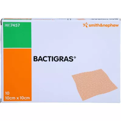 BACTIGRAS antiseptisk paraffinbinda 10x10 cm, 10 st