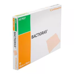 BACTIGRAS antiseptisk paraffinbinda 10x10 cm, 10 st