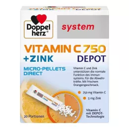 DOPPELHERZ Vitamin C 750 depåsystem Pellets, 20 st