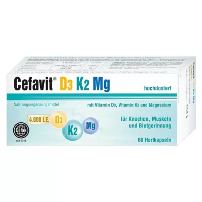 CEFAVIT D3 K2 Mg 4 000 I.U. hårda kapslar, 60 st