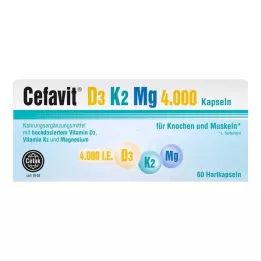 CEFAVIT D3 K2 Mg 4 000 I.U. hårda kapslar, 60 st
