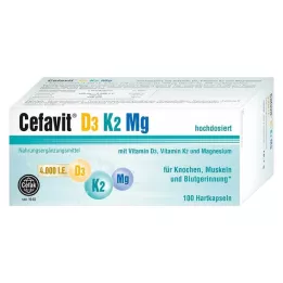 CEFAVIT D3 K2 Mg 4 000 I.U. hårda kapslar, 100 st
