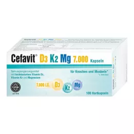CEFAVIT D3 K2 Mg 7 000 I.U. hårda kapslar, 100 st