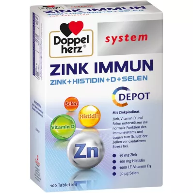 DOPPELHERZ Zink Immunförsvar Depot system tabletter, 100 st