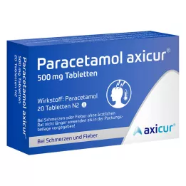 PARACETAMOL axicur 500 mg tabletter, 20 st