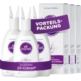 ELL-CRANELL 250 mikrogram/ml lösning för applicering på huvudet, 3 x 200 ml