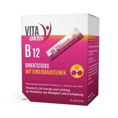 VITA AKTIV B12 Direct Sticks med proteinbyggstenar, 90 st