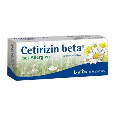 Cetirizine beta filmdragerade tabletter för allergier, 60 st Cetirizine beta filmdragerade tabletter för allergier, 60 st