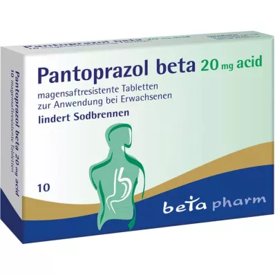 PANTOPRAZOL beta 20 mg syra enterotabletter, 10 st