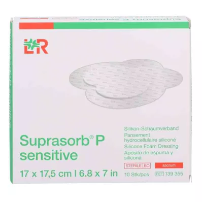 Suprasorb P sensitiv PU-skumkräm bor.17x17,5, 10 st