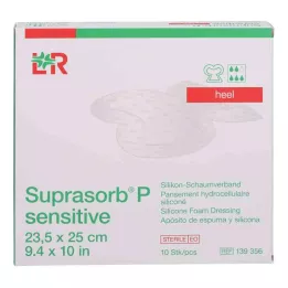 SUPRASORB P känslig PU-Schaumv.häl bor.23,5x25, 10 st