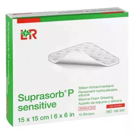 SUPRASORB P känslig PU-Skum v.non-bor.15x15cm, 10 st