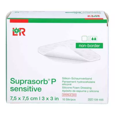 Suprasorb P känsligt PU-skum icke-bor 7,5x7,5, 10 st Suprasorb P känsligt PU-skum icke-bor 7,5x7,5, 10 st
