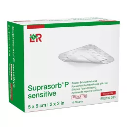 SUPRASORB P känslig PU-Skum v.bor.lite 5x5cm, 10 st