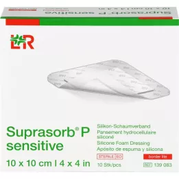 SUPRASORB P känslig PU-Skum v.bor.lite 10x10cm, 10 st