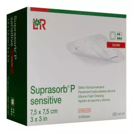 SUPRASORB P känslig PU-Skumkant 7,5x7,5cm, 10 st