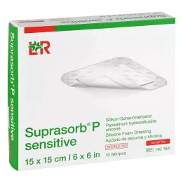 SUPRASORB P känslig PU-Skum v.bor.lite 15x15cm, 10 st