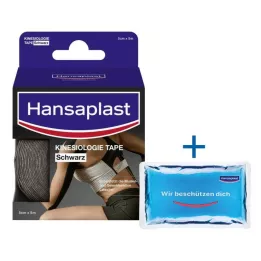 HANSAPLAST Sport Kinesiology Tape 5 cmx5 m svart, 1 st