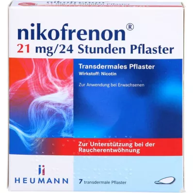 NIKOFRENON 21 mg/24 timmar depotplåster, 7 st