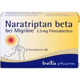 NARATRIPTAN beta för migrän 2,5 mg filmdragerade tabletter, 2 st