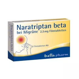 NARATRIPTAN beta för migrän 2,5 mg filmdragerade tabletter, 2 st