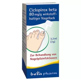 Ciclopirox beta 80 mg/g aktivt nagellack, 3,3 ml