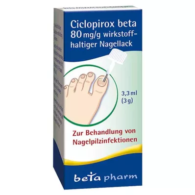 Ciclopirox beta 80 mg/g aktivt nagellack, 3,3 ml Ciclopirox beta 80 mg/g aktivt nagellack, 3,3 ml
