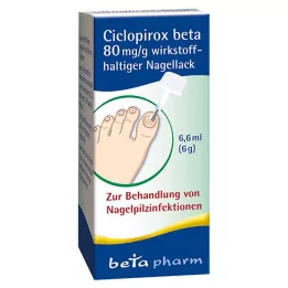 Ciclopirox beta 80 mg/g aktivt nagellack, 6,6 ml