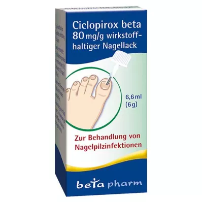 Ciclopirox beta 80 mg/g aktivt nagellack, 6,6 ml Ciclopirox beta 80 mg/g aktivt nagellack, 6,6 ml